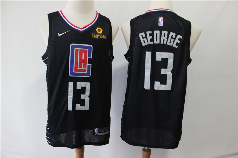Men Los Angeles Clippers #13 George black Game Nike NBA Jerseys-0